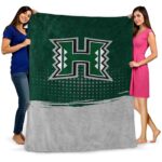 hawaii rainbow warriors gradient dots green blanket best selling