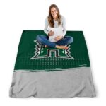hawaii rainbow warriors gradient dots green blanket best selling