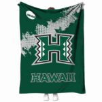 hawaii rainbow warriors grunge texture green blanket best selling