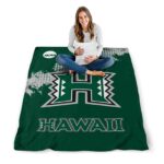 hawaii rainbow warriors grunge texture green blanket best selling