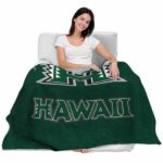 hawaii rainbow warriors grunge texture green blanket best selling
