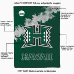 hawaii rainbow warriors grunge texture green blanket best selling