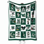 hawaii rainbow warriors mickey minnie green white blanket best selling