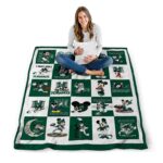 hawaii rainbow warriors mickey minnie green white blanket best selling