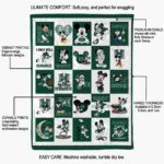 hawaii rainbow warriors mickey minnie green white blanket best selling