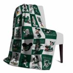 hawaii rainbow warriors mickey minnie green white blanket best selling