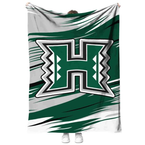 hawaii rainbow warriors paint streaks green white blanket best selling