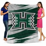 hawaii rainbow warriors paint streaks green white blanket best selling