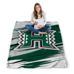 hawaii rainbow warriors paint streaks green white blanket best selling