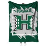 hawaii rainbow warriors splatter effect green blanket best selling