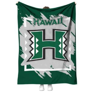 hawaii rainbow warriors splatter effect green blanket best selling