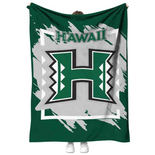 hawaii rainbow warriors splatter effect green blanket best selling