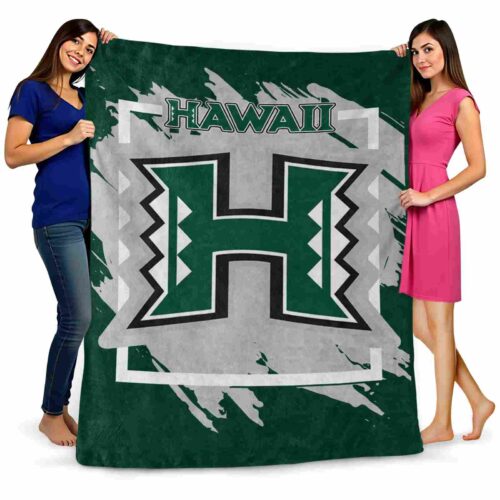 hawaii rainbow warriors splatter effect green blanket fashion forward
