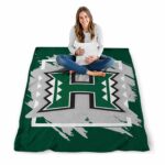 hawaii rainbow warriors splatter effect green blanket best selling