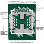 hawaii rainbow warriors splatter effect green blanket best selling