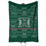 hawaii rainbow warriors striped pattern green blanket best selling
