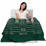 hawaii rainbow warriors striped pattern green blanket best selling