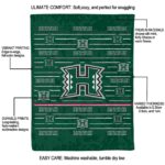 hawaii rainbow warriors striped pattern green blanket best selling