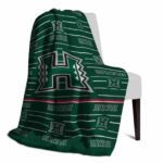 hawaii rainbow warriors striped pattern green blanket best selling