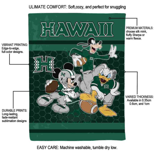 hawaii rainbow warriors three musketeers green blanket new arrival