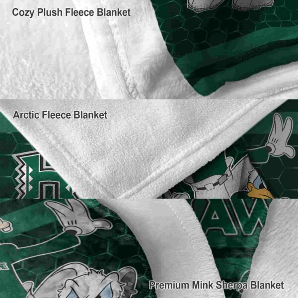 hawaii rainbow warriors three musketeers green blanket premium grade
