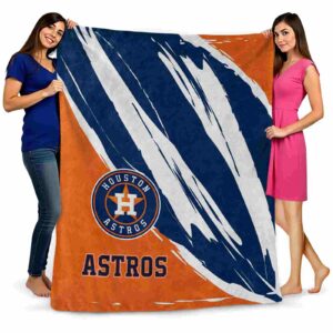 houston astros brushstrokes blue white blanket fashion forward
