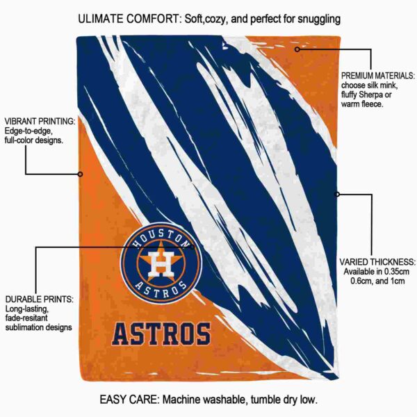 houston astros brushstrokes blue white blanket new arrival
