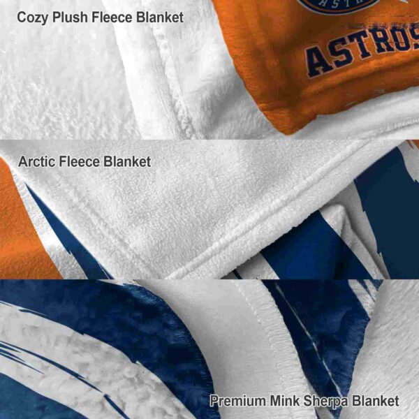 houston astros brushstrokes blue white blanket premium grade
