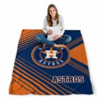houston astros diagonal stripes blue blanket high quality