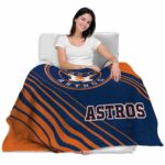 houston astros diagonal stripes blue blanket latest model
