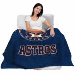 houston astros grunge texture blue blanket latest model