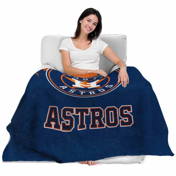 houston astros grunge texture blue blanket latest model