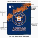 houston astros grunge texture blue blanket new arrival