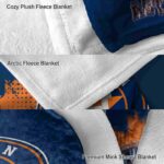houston astros grunge texture blue blanket premium grade