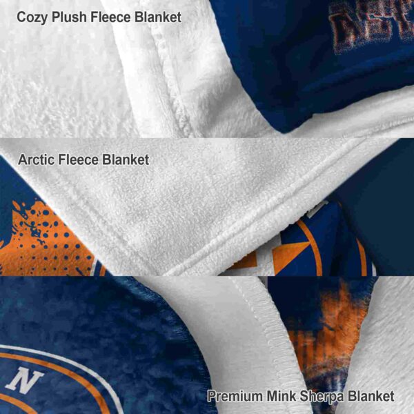 houston astros grunge texture blue blanket premium grade