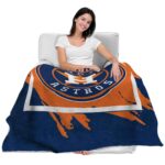 houston astros splatter effect blue blanket best selling