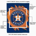 houston astros splatter effect blue blanket best selling