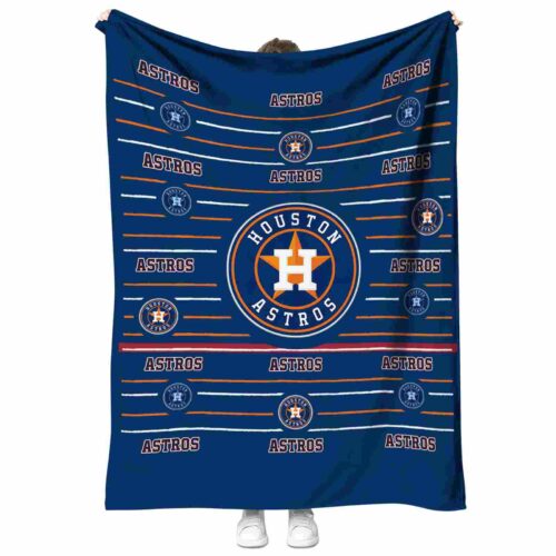 houston astros striped pattern blue blanket best selling
