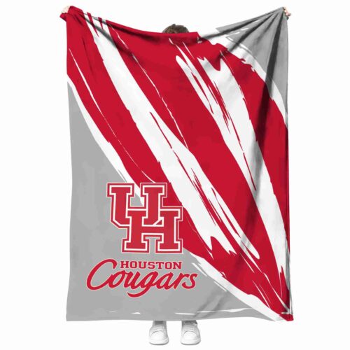 houston cougars brushstrokes red white blanket best selling