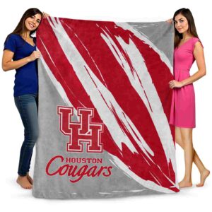 houston cougars brushstrokes red white blanket fashion forward