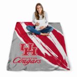 houston cougars brushstrokes red white blanket best selling