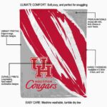 houston cougars brushstrokes red white blanket best selling