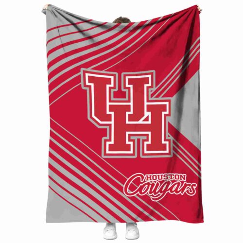 houston cougars diagonal stripes red blanket best selling