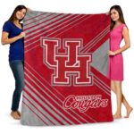 houston cougars diagonal stripes red blanket best selling