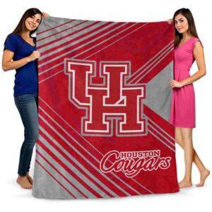 houston cougars diagonal stripes red blanket fashion forward