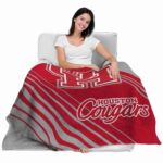houston cougars diagonal stripes red blanket best selling