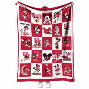 houston cougars mickey minnie red white blanket best selling
