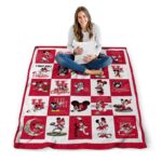 houston cougars mickey minnie red white blanket high quality