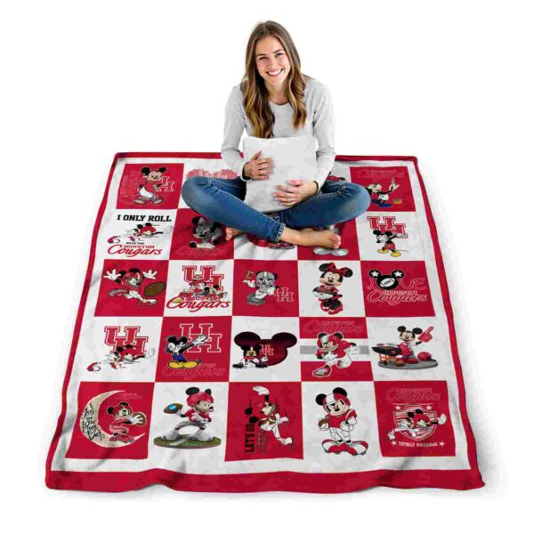 houston cougars mickey minnie red white blanket high quality