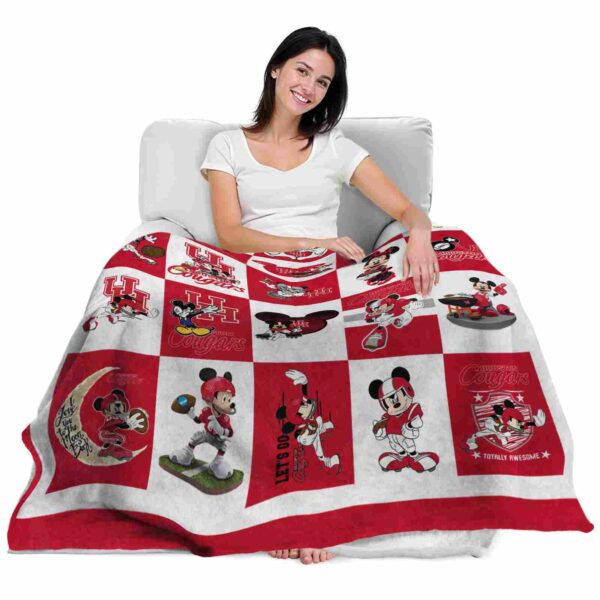 houston cougars mickey minnie red white blanket latest model
